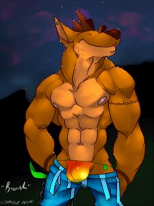 Rating: Questionable Score: 0 Tags: 3:4 abs activision anthro bandicoot biceps big_muscles biped black_nose bottomwear bottomwear_down brown_body brown_fur brown_hair bulge clothed clothing crash_bandicoot crash_bandicoot_(series) e-w01f e621 ear_piercing eyes_closed fur hair hi_res male mammal marsupial muscular muscular_anthro muscular_male nipples pants pants_down partially_clothed pecs piercing pose smile solo speedo standing swimwear tattoo thong topless underwear wristband User: bunchy7s