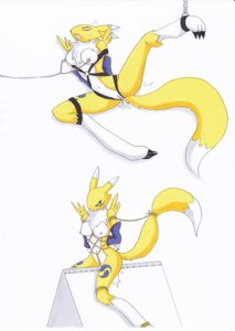 Rating: Explicit Score: 0 Tags: anthro bandai_namco bdsm black_sclera bodily_fluids bondage bound breasts canid canine chain digidredg digimon digimon_(species) dipstick_tail dripping e621 female fur genital_fluids genitals mammal markings nipple_piercing nipples open_mouth piercing renamon rope simple_background solo spread_legs spreading submissive submissive_female tail tail_markings vaginal_fluids vulva white_body white_fur wooden_horse_(device) yellow_body yellow_fur User: bunchy7s