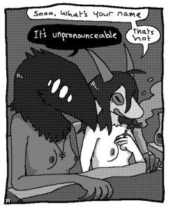 Rating: Questionable Score: 0 Tags: after_sex bed black_and_white breasts cigarette comic demon dialogue dragon duo e621 english_text female female/female furniture greyscale horn monochrome mythological_creature mythological_scalie mythology nikubou nipples non-mammal_breasts non-mammal_nipples scalie smoke text User: bunchy7s