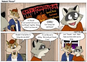 Rating: Safe Score: 0 Tags: aiden_harris anthro canid canine canis closet_coon comic coyote dialogue duo e621 ear_piercing english_text halloween holidays leafdubois male mammal multiple_scenes piercing procyonid raccoon rodney_waters text User: bunchy7s