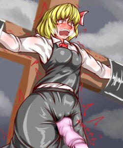 Rating: Explicit Score: 0 Tags: blonde_hair blush bow cross crucified crucifixion female open_mouth restrained rule34 rumia sex_toy sweat the_embodiment_of_scarlet_devil tom_(remisaku) touhou vibrator wet_clothes youkai User: bunchy7s