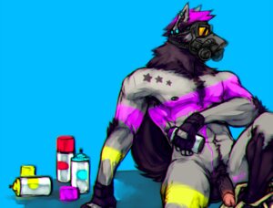 Rating: Explicit Score: 0 Tags: anthro armpit_hair balls biped body_hair boulevard canid canine canis circumcised e621 ear_piercing flaccid gas_mask genitals humanoid_genitalia humanoid_penis male mammal mask nipple_piercing nipples nude paint penis piercing sitting solo spray_paint tail wolf User: bunchy7s