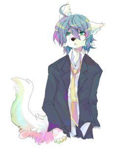 Rating: Safe Score: 0 Tags: anthro canid canine canis clothed clothing colorful_theme e621 green_eyes male mammal pipisan simple_background solo suit tail white_background wolf User: bunchy7s