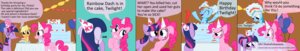 Rating: Safe Score: 0 Tags: angry applejack_(mlp) asking asking_another asking_what asking_where asking_why balloon balloon_print birthday birthday_cake blue_body blue_fur cake cake_on_head cgeta clothing comic cupcakes_(mlp_fanfic) cutie_mark_print dessert dialogue e621 earth_pony english_text equid equine female feral food food_on_head friendship_is_magic fur grin group hair happy_birthday hasbro hat headgear headwear hi_res horn horse in_food inflatable laugh long_image mammal multicolored_hair my_little_pony mythological_creature mythological_equine mythology name_drop name_in_dialogue nervous nervous_laugh nervous_smile object_on_head onomatopoeia overreaction party party_hat pattern_clothing pattern_hat pattern_headgear pattern_headwear pink_body pink_fur pinkie_pie_(mlp) pony pop_out_cake print_clothing print_hat print_headgear print_headwear purple_hair question question_mark questioning_tone rainbow_dash_(mlp) rainbow_hair smile sound_effects species_in_dialogue speech_bubble star star_clothing star_headwear star_pattern star_polygon star_print star_print_hat swallowing swallowing_sound_effect tail talking_to_another text thanking translucent_speech_bubble twilight_sparkle_(mlp) two_tone_hair unicorn wide_image yes-no_question User: bunchy7s