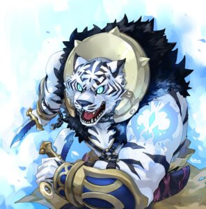 Rating: Safe Score: 0 Tags: anthro armor baifu black_stripes blaze_union blue_eyes clothing e621 felid fur harness knife leucistic male mammal markings melee_weapon muscular muscular_anthro muscular_male open_mouth pantherine rpbbw snarling solo stripes sword teeth tiger tongue topwear vambrace vest weapon whiskers white_body white_fur User: bunchy7s