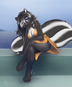 Rating: Safe Score: 0 Tags: 4_toes abluedeer anthro barefoot biped blue_eyes bottomwear bra breasts cleavage clothed clothing digital_media_(artwork) e621 feet female hi_res mammal mephitid plantigrade shaded sitting skimpy skirt skunk solo striped_skunk sylvie_(foxinabox) tail toes underwear User: bunchy7s
