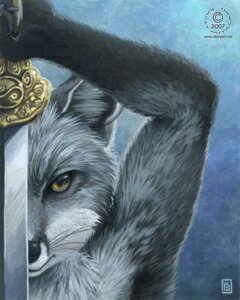 Rating: Safe Score: 0 Tags: 2007 4:5 ambiguous_gender anthro arty_crop black_body black_claws black_fur black_lips black_nose bust_portrait canid canine claws e621 fox fur gloves_(marking) grey_body grey_fur holding_melee_weapon holding_object holding_sword holding_weapon inner_ear_fluff kacey lips long_mouth looking_at_viewer mammal markings melee_weapon no_sclera portrait pupils raised_arm slit_pupils snout solo sword tuft weapon whiskers white_body white_fur yellow_eyes User: bunchy7s