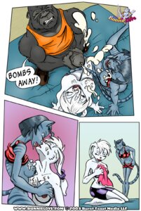 Rating: Explicit Score: 0 Tags: anthro ape big_penis bodily_fluids breast_grab breasts bunnie_love bunnie_love_(character) comic cum cumshot dialogue domestic_cat e621 ejaculation english_text erection felid feline felis female female/female genital_fluids genitals gorilla group hand_on_breast haplorhine holding_penis kissing lagomorph leporid male mammal masturbation orgasm penile penile_masturbation penis primate rabbit tail tanya_(character) text User: bunchy7s