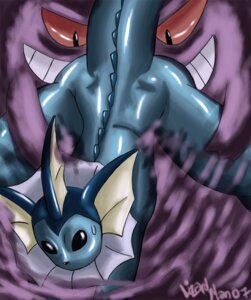 Rating: Questionable Score: 0 Tags: 2007 ambiguous_gender anthro digital_media_(artwork) duo e621 eeveelution feral generation_1_pokemon gengar leg_grab lizardman07 nintendo nude pokemon pokemon_(species) rear_view shaded spread_legs spreading suggestive tail upside_down vaporeon User: bunchy7s