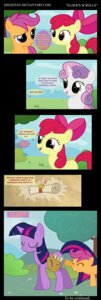 Rating: Safe Score: 0 Tags: 2012 absurd_res apple_bloom_(mlp) bag cloud comic cutie_mark cutie_mark_crusaders_(mlp) dialogue diegotan e621 earth_pony elder's_scrolls english_text equid equine female feral flower friendship_is_magic fur hair hasbro hi_res hooves horn horse mammal mane medallion multicolored_hair my_little_pony mythological_creature mythological_equine mythology outside pegasus plant pony purple_body purple_fur purple_hair scootaloo_(mlp) scroll sky sweetie_belle_(mlp) text tree twilight_sparkle_(mlp) two_tone_hair unicorn url wings wood young young_feral User: bunchy7s
