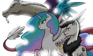 Rating: Safe Score: 0 Tags: 2013 5:3 absurd_res black_hair chimera claws cutie_mark discord_(mlp) draconequus e621 equid equine fan_character feathered_wings feathers feral friendship_is_magic fur group hair hasbro hi_res horn kianamai male mammal my_little_pony mythological_creature mythological_equine mythology prince_illusion princess_celestia_(mlp) simple_background smile winged_unicorn wings User: bunchy7s