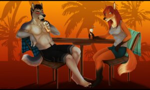 Rating: Safe Score: 0 Tags: anthro black_bars canid canine claws clothed clothing duo e621 female fox gloves_(marking) hair hi_res kaos-st leg_markings letterbox male mammal markings paws simple_background socks_(marking) tail wolfpink User: bunchy7s