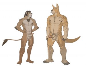 Rating: Explicit Score: 0 Tags: abs anthro athletic balls biceps big_muscles body_hair brown_body brown_fur brown_hair chest_tuft cigarette circumcised claws duo e621 erection felid foreskin fur genitals green_eyes hair happy_trail humanoid_genitalia humanoid_penis kangaroo lion macropod male mammal marsupial muscular muscular_male nipples nude pantherine partially_retracted_foreskin pecs penis pose retracted_foreskin smoking standing superslickslasher tail tan_body tan_fur tattoo toe_claws tuft User: bunchy7s