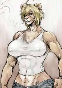 Rating: Questionable Score: 0 Tags: anthro big_breasts blonde_hair bracelet breasts chest_tuft cigarette e621 felid female hair hair_over_eye jewelry jyoka lion looking_at_viewer mammal midriff muscular muscular_anthro muscular_female nipple_outline one_eye_obstructed pantherine pose smoking solo tuft User: bunchy7s Rating: Questionable Score: 0 Tags: anthro big_breasts blonde_hair bracelet breasts chest_tuft cigarette e621 felid female hair hair_over_eye jewelry jyoka lion looking_at_viewer mammal midriff muscular muscular_anthro muscular_female nipple_outline one_eye_obstructed pantherine pose smoking solo tuft User: bunchy7s