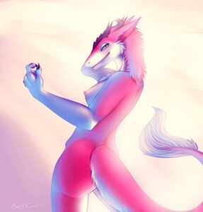 Rating: Questionable Score: 0 Tags: 2011 anthro biped breasts chest_tuft claws e621 female fur green_eyes hair hi_res horn krysune looking_at_viewer mammal nipples nude pink_body pink_fur pink_hair rafflone sergal smile solo standing tail tuft white_body white_fur User: bunchy7s
