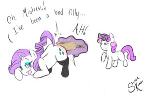 Rating: Questionable Score: 0 Tags: 2013 blush butt_slap clothing cutie_mark duo e621 equid equine eyeshadow female feral friendship_is_magic hair half-closed_eyes hasbro horn incest_(lore) legwear magic makeup mammal multicolored_hair my_little_pony mythological_creature mythological_equine mythology narrowed_eyes paddle purple_hair rarity_(mlp) sibling_(lore) silverkunai simple_background sister_(lore) sisters_(lore) slap spanking standing stockings sweetie_belle_(mlp) two_tone_hair unicorn white_background young young_feral User: bunchy7s