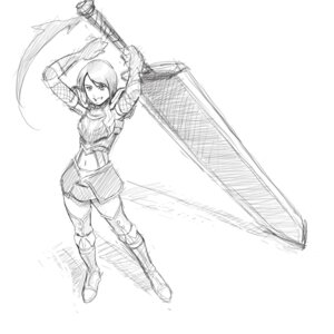 Rating: Explicit Score: 0 Tags: artist_request berserk dragonslayer_(sword) female fishnets huge_sword huge_weapon monochrome rule34 short_hair sword thighhighs weapon User: bunchy7s