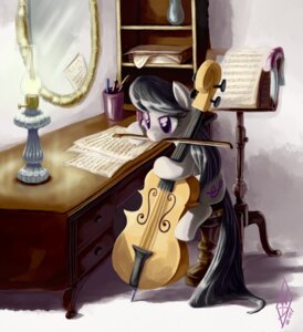 Rating: Safe Score: 0 Tags: black_hair bow_(feature) bow_(stringed_instrument) bow_tie bowed_string_instrument cello cutie_mark desk e621 earth_pony equid equine f_clef female feral friendship_is_magic furniture g_clef hair hasbro hi_res horse lamp long_hair mammal mirror music musical_clef musical_instrument musical_note musical_symbol my_little_pony octavia_(mlp) pony purple_eyes solo string_instrument stylus_(object) symbol table tail vase whitediamonds User: bunchy7s