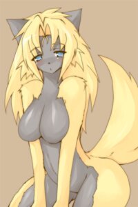 Rating: Questionable Score: 0 Tags: anthro big_breasts blonde_hair blue_eyes blush breasts canid canine e621 female forest_of_pixiv hair kemono mammal nude shinobe simple_background solo tail wide_hips User: bunchy7s
