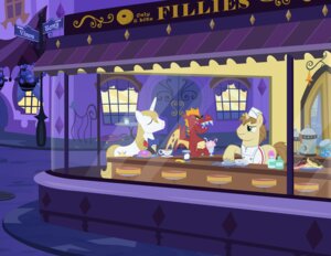 Rating: Safe Score: 0 Tags: 2013 bell blonde_hair bow_(feature) bow_tie brown_hair canterlot clothing cutie_mark dessert donut_joe_(mlp) doughnut dragon e621 equid equine fangs feral food friendship_is_magic garble_(mlp) green_eyes group hair hasbro hat headgear headwear horn inspired_by_formal_art male mammal membrane_(anatomy) membranous_wings my_little_pony mythological_creature mythological_equine mythological_scalie mythology night nighthawks pastry pixelkitties prince_blueblood_(mlp) scalie sharp_teeth teeth unicorn wings User: bunchy7s