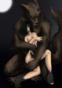Rating: Questionable Score: 0 Tags: 2013 3_toes anthro black_nose blood blue_eyes bodily_fluids breasts canid canine claws collarbone duo e621 eyebrows fangs feet female fur green_hair grey_body grey_fur hair horn human human_on_anthro interspecies larger_male male male/female mammal moon mythological_canine mythological_creature mythology nude size_difference smaller_female sukiik teeth toe_claws toes werecanid werecanine werecreature werewolf yellow_eyes User: bunchy7s