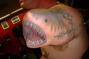 Rating: Safe Score: 0 Tags: amputee aquatic disability e621 fish grandfathered_content human jawesome low_res male mammal real shark solo tattoo tattoo_(artwork) unknown_artist what User: bunchy7s
