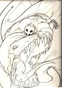 Rating: Questionable Score: 0 Tags: battle bodily_fluids bone bone_mask boreworm drooling duo e621 feral fight goo-connected_lips graphite_(artwork) human male mammal mask mickeymonster monster rick_taylor saliva skull skull_mask splatterhouse teeth terror_mask tongue traditional_media_(artwork) User: bunchy7s