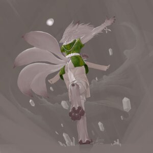 Rating: Safe Score: 0 Tags: 1:1 2006 anthro canid canine crystal e621 female fox fur grey_body grey_fur hi_res light mammal moonlight multi_tail pawpads paws pira running solo tail tempest wallpaper User: bunchy7s