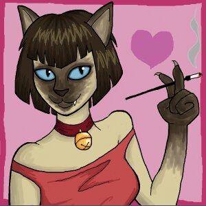 Rating: Safe Score: 0 Tags: 1:1 anthro bell choker cigarette cigarette_holder classy digital_media_(artwork) domestic_cat e621 fangs felid feline felis female jewelry low_res mammal necklace oekaki simple_background smoking solo teeth ulbandi User: bunchy7s