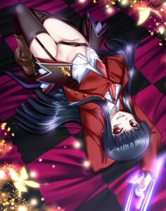 Rating: Questionable Score: 0 Tags: 07th_expansion black_hair bottomless butterfly female female_only fingernails grin highres long_fingernails long_hair looking_at_viewer lucifer_(umineko) lying mound_of_venus necktie red_eyes rule34 single_shoe slit_pupils smile solo stakes_of_purgatory thighhighs umineko_no_naku_koro_ni upside-down User: bunchy7s