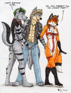 Rating: Questionable Score: 0 Tags: 2011 ace_stryker anthro birthday bisexual blue_eyes canid canine canis crotch_grab dialogue e621 english_text facial_hair female fox goatee green_eyes grope group happy_birthday hi_res male male/female male/male mammal ribbons rosie_dixen smile tail text trevor_logan wolf User: bunchy7s