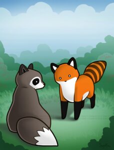 Rating: Safe Score: 0 Tags: ambiguous_gender black_body black_fur canid canine cloud detailed_background dipstick_tail duo e621 emily_chan feral forest fox fur leg_markings mammal markings orange_body orange_fur outside plant procyonid raccoon simple_background sky socks_(marking) stupidfox switched_tails tail tail_markings toony tree white_body white_fur User: bunchy7s
