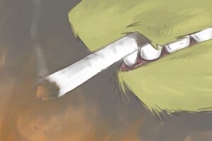 Rating: Safe Score: 0 Tags: 3:2 ambiguous_gender anthro canid canine cigarette close-up deaki e621 low_res mammal mouth_shot open_mouth smoke smoking solo User: bunchy7s