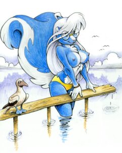 Rating: Questionable Score: 0 Tags: ambient_bird anthro avian beach beaded_bracelet beaded_jewelry beads big_tail bikini bikini_bottom bird blue-footed_booby blue_body blue_fur booby_(bird) bracelet breasts chest_tuft clothed clothing cloud detailed_background duo e621 extended_arms eyewear female fluffy fur glasses hair jewelry legs_in_water long_hair mammal megan_giles mephitid multicolored_body multicolored_fur nipples outside partially_submerged sea seaside skunk sky standing standing_in_water submerged_legs sulid suliform swimwear tail topless topless_anthro topless_female tuft two-piece_swimsuit two_tone_body two_tone_fur water white_body white_fur white_hair wood yellow_bikini_bottom User: bunchy7s