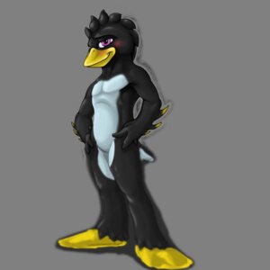 Rating: Safe Score: 0 Tags: 1:1 anthro avian beak biped bird black_body black_feathers blush breck e621 feathers grey_background hands_on_hips looking_at_viewer male nude penguin pose shadow simple_background smile soft_focus solo standing unknown_artist white_body white_feathers User: bunchy7s