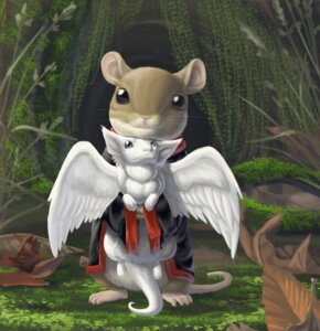 Rating: Safe Score: 0 Tags: 2006 ambiguous_gender black_eyes blue_eyes brown_body brown_fur clothing domestic_pet duo e621 feathered_wings feathers feral fur hibbary leaf looking_at_viewer mammal moss mouse murid murine plant rodent tail whiskers white_body white_fur wings User: bunchy7s