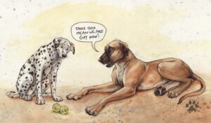 Rating: Safe Score: 0 Tags: 2010 abstract_background ball blotch canid canine canis claws countershading dalmatian dialogue domestic_dog duo e621 english_text feet feral fur hindpaw humor kangal livestock_guardian_dog male mammal markings molosser mountain_dog not_gay_unless_balls_are_touching pastoral_dog pawpads paws pun simple_background spots spotted_body spotted_fur surprised tail tennis_ball text traditional_media_(artwork) visual_pun User: bunchy7s
