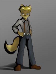 Rating: Questionable Score: 0 Tags: 3:4 5_fingers anthro belt biped blonde_hair blue_eyes boots bottomwear brown_nose canid canine clothed clothing collared_shirt dipstick_tail dress_shirt e621 fingers footwear fox fully_clothed fur grey_background hair hands_on_hips looking_at_viewer male mammal markings multicolored_tail pants pose ring rolled_up_sleeves shirt shoes short_hair simple_background solo standing suspenders tail tail_markings tan_body tan_fur topwear unknown_artist User: bunchy7s