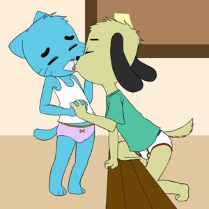 Rating: Questionable Score: 0 Tags: anthro barefoot blue_body blue_fur bow_panties bow_underwear briefs briefs_only canid canine canis cartoon_network clothed clothing colored_edge_panties colored_edge_underwear domestic_cat domestic_dog duo e621 eyes_closed feet felid feline felis fur green_body green_fur gumball_watterson hand_holding hi_res kissing locker_room male male/male mammal panties pink_clothing pink_panties pink_underwear the_amazing_world_of_gumball the_dog_(tawog) tighty_whities topless underwear underwear_only vereta white_briefs white_clothing white_underwear young young_anthro User: bunchy7s