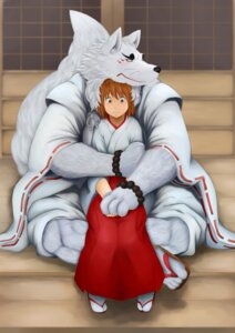 Rating: Safe Score: 0 Tags: 2011 4_toes absurd_res anthro asian_clothing beads beardog blush canid canine clothing detailed detailed_background duo e621 east_asian_clothing facial_markings feet female footwear fox fur gingitsune gintaro hair head_markings hi_res hug human inari japanese_clothing kimono legwear looking_away male mammal markings miko_outfit muscular sandals shoes sitting size_difference socks socks_with_sandals toes unknown_artist white_body white_fur User: bunchy7s