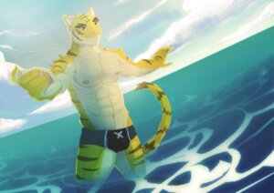Rating: Safe Score: 0 Tags: 2012 abs anthro athletic beach biceps big_muscles biped blue_eyes brown_body brown_fur bulge chest_tuft claws clothed clothing cloud detailed_background e621 eyebrows felid fur gavel_(artist) grin legs_in_water male mammal markings morenatsu muscular muscular_anthro muscular_male nipples outside pantherine partially_submerged pawpads paws pecs pink_nose pose sea seaside sky smile solo standing standing_in_water stripes submerged_legs swimwear tan_body tan_fur thick_eyebrows tiger topless torahiko_ooshima tuft water wet yellow_body yellow_fur User: bunchy7s