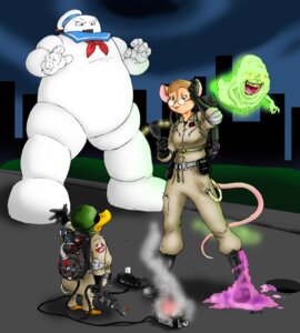 Rating: Safe Score: 0 Tags: anatid anseriform avian bird building clothing cloud costume denike digital_media_(artwork) duck e621 eye_patch eyewear female ghost ghostbusters group hi_res male mammal manhole mouse murid murine purple_slime rodent slime slimer spirit stay_puft stay_puft_marshmallow_man tail undead User: bunchy7s