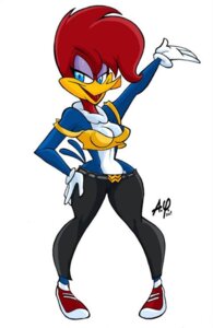 Rating: Safe Score: 0 Tags: anthro avian beak belt bird blue_eyes bottomwear breasts clothed clothing e621 feathers female fully_clothed gloves handwear non-mammal_breasts pants picid piciform shirt simple_background solo tank_top the_woody_woodpecker_show toonamix topwear universal_studios white_background winnie_woodpecker woodpecker User: bunchy7s