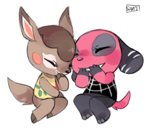 Rating: Safe Score: 0 Tags: 3_toes ambiguous_gender animal_crossing anthro barefoot big_head big_sister_villager bottomless canid canine canis cherry_(animal_crossing) chibi clothed clothing deer deirdre_(animal_crossing) domestic_dog duo e621 eyes_closed feet female giggle gloves_(marking) hooves laugh mammal markings nintendo simple_background smile suizilla toes white_background User: bunchy7s