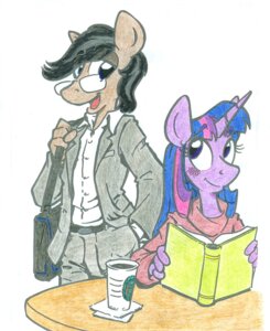 Rating: Safe Score: 0 Tags: anthro anthrofied beverage blush book clothing coffee duo e621 equid equine eyewear fan_character female food friendship_is_magic fur glasses hair hasbro hi_res horn king-cheetah male mammal multicolored_hair my_little_pony mythological_creature mythological_equine mythology open_mouth purple_body purple_fur purple_hair sherlock_hooves suit twilight_sparkle_(mlp) two_tone_hair unicorn User: bunchy7s