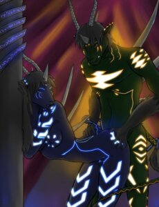 Rating: Explicit Score: 0 Tags: anthro anthro_on_anthro bioluminescence breasts conditional_dnp demon digital_media_(artwork) duo e621 eyes_closed facial_markings female from_behind_position glowing glowing_markings head_markings horn kadath male male/female markings nude nyrath piercing sex tail User: bunchy7s