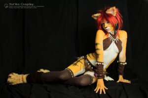 Rating: Safe Score: 0 Tags: 3:2 blue_eyes bodypaint clothed clothing cosplay e621 ear_piercing feathers felid female grandfathered_content hair humanoid leather mammal painted_markings pantherine piercing real red_hair skimpy solo stripes tiger tribal tribal_clothing yurikocosplay User: bunchy7s
