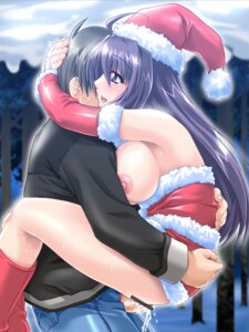 Rating: Explicit Score: 0 Tags: blush breasts censored christmas covering cum female hat highres male nipples penis rule34 sex smile User: bunchy7s