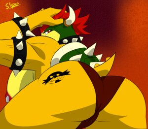 Rating: Questionable Score: 0 Tags: 2013 anthro big_breasts big_butt bowser breasts butt butt_tattoo clothed clothing collar crossgender crossover dr._eggman e621 eggman_logo female glistening green_body green_skin hair hand_on_head horn koopa looking_back mario_bros mtf_crossgender narrowed_eyes nintendo nipple_piercing nipples non-mammal_breasts non-mammal_nipples orange_background ownership_tattoo partially_clothed piercing pose presenting presenting_hindquarters raised_arm red_background red_eyes red_hair reptile scalie sega shadow shell short_hair side_boob simple_background slypon solo sonic_the_hedgehog_(series) spikes squint tattoo thong underwear yellow_body yellow_skin User: bunchy7s