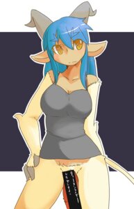 Rating: Explicit Score: 0 Tags: anthro blue_hair bottomless breasts censor_bar censored clothed clothing e621 genitals gynomorph hair horn ineffective_censorship intersex novsilv penis solo yellow_eyes User: bunchy7s